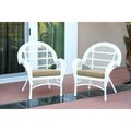 Propation W00209-C-2-FS006-CS White Wicker Chair with Tan Cushion PR1081374
